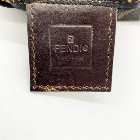 Authentic FENDI 2151/26541/009 Mini Handbag Pouch Zucca Nylon Canvas Khaki Brown - Picture 5 of 7